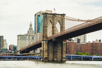 Brooklyn bridge and Manhattan skyline, NYC
