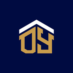 Initial Letters OY House Logo Design
