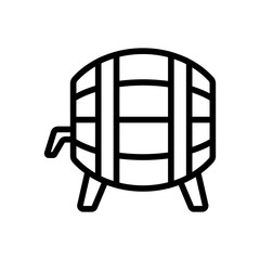barrel whiskey icon vector. Thin line sign. Isolated contour symbol illustration