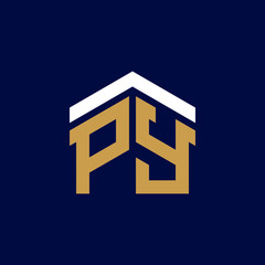 Initial Letters PY House Logo Design