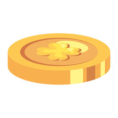 coin with clover isolated icon