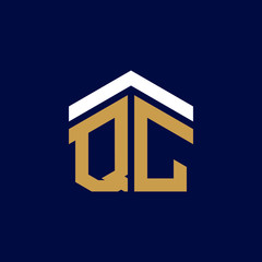 Initial Letters QC House Logo Design