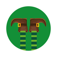 leprechaun legs with boots in frame circular