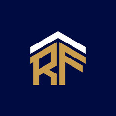 Initial Letters RF House Logo Design