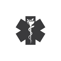 medical snake vector icon illustration
