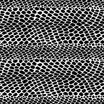 Snake skin pattern texture repeating seamless monochrome black & white.
