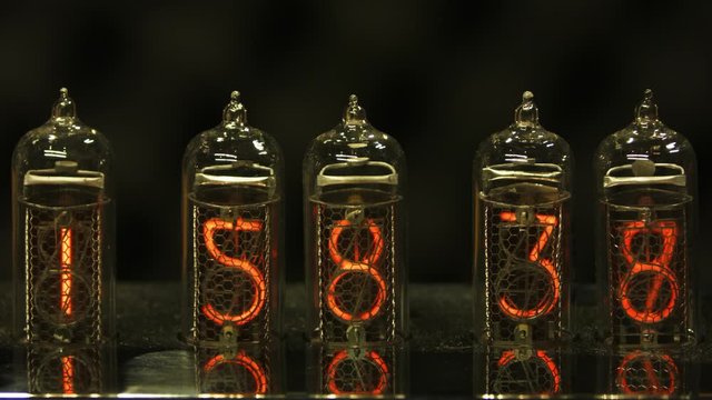 Nixie tube clock close up
