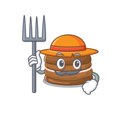 Happy Farmer chocolate macaron cartoon picture with hat and tools