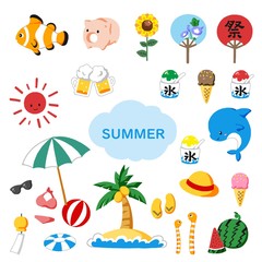 夏素材　イラストセット　ベクター