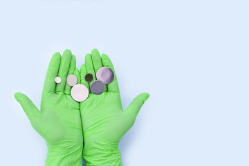 Obraz premium disk for hardware pedicure in the master's hands. isolate, copy space. Beauty Industry Concept