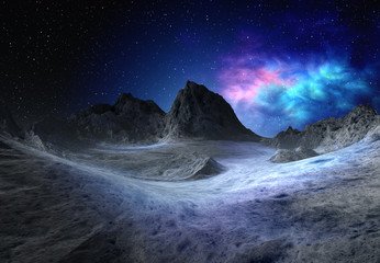 3D Rendered Fantasy Alien Landscape - 3D Illustration