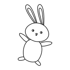 cute rabbit animal isolated icon