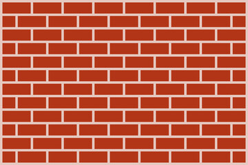 Red concrete bricks pattern vector isolated. Brown brick wall background. painted brick wall pattern background art