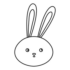 head of cute rabbit animal isolated icon