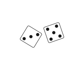 Dice, game icon. Vector illustration, flat design.