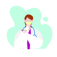 vector illustration doctor isolated on white background. flat vector concept illustration design