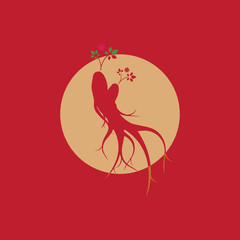 Ginseng vector icon illustration design template