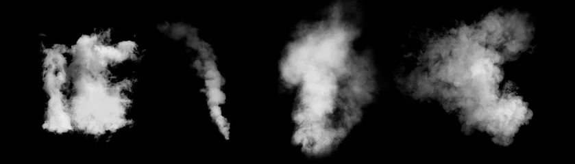 Wall murals Smoke Set of light flowing smoke isolated on black background.