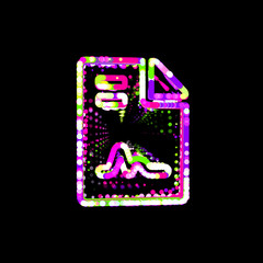 Symbol file contract from multi-colored circles and stripes. UFO Green, Purple, Pink