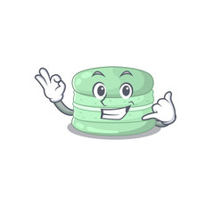 Call me funny pistachio macaron cartoon character concept