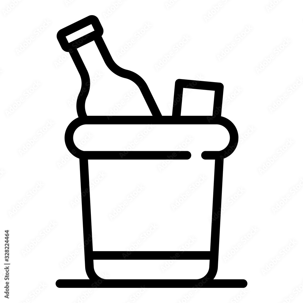 Poster champagne ice box icon. outline champagne ice box vector icon for web design isolated on white backg
