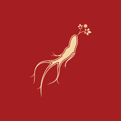 Fototapeta premium Ginseng vector icon illustration design template