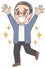 おじいさん シニア 祖父 おじいちゃん 男 おじさん イラスト マンガ