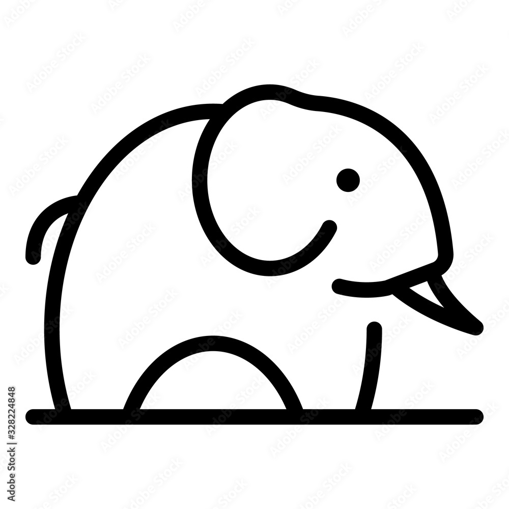 Poster safari elephant icon. outline safari elephant vector icon for web design isolated on white backgroun