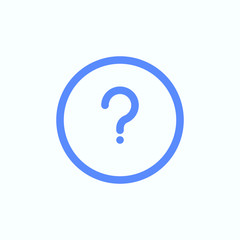 Question mark icon for the web design. Round and thin illustration of the question symbol
