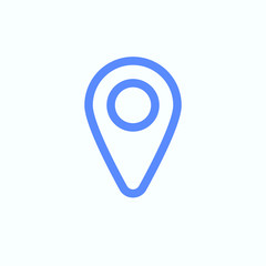 Mapping pin icon for the web design. Round and thin illustration of the navigation pin.
