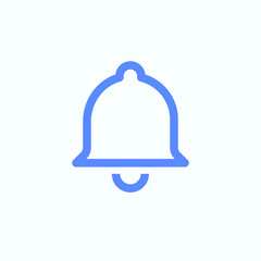 Notification icon for the web user interface design. Round and thin vector illustration of the bell ring. 