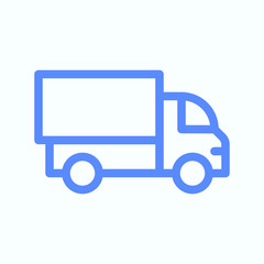 Delivery icon for the website UI design. Round and thin vector illustration of the vehicle. 