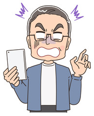 おじいさん シニア 祖父 おじいちゃん 男 おじさん イラスト マンガ 50 S Canvas Print 50 よぴんこ Yopinco