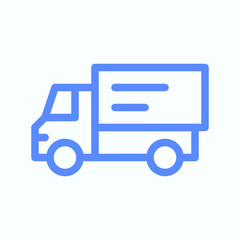 Express delivery truck icon for the website UI design. Round and thin vector illustration of the fast shipping delivery truck.