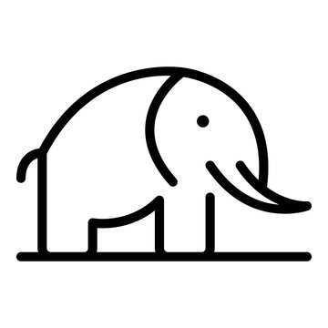 Indian elephant icon. Outline indian elephant vector icon for web design isolated on white background