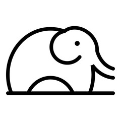 Wild elephant icon. Outline wild elephant vector icon for web design isolated on white background
