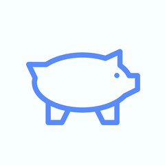 Piggy bank icon for the e-commerce web and app design usage. Round and thin vector illustration of the money pig toy.