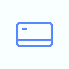 Purchasing card icon for the e-commerce web and app design usage. Round and thin vector illustration of the credit and debit card icon
