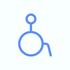 Wheelchair icon. Round and thin vector illustration of the disability symbol for the web and print design usage.