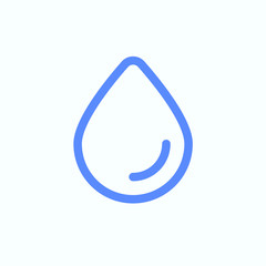 Water drop icon for the web and print design usage. Round and thin vector illustration of the oil drop.