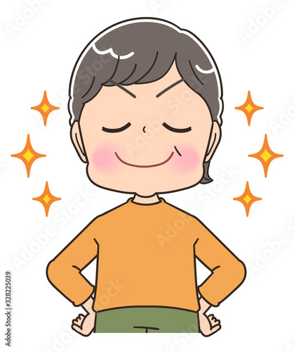 おばあちゃん シニア 女性 かわいい マンガ アニメ イラスト Wall Mural よぴんこ Yopinco