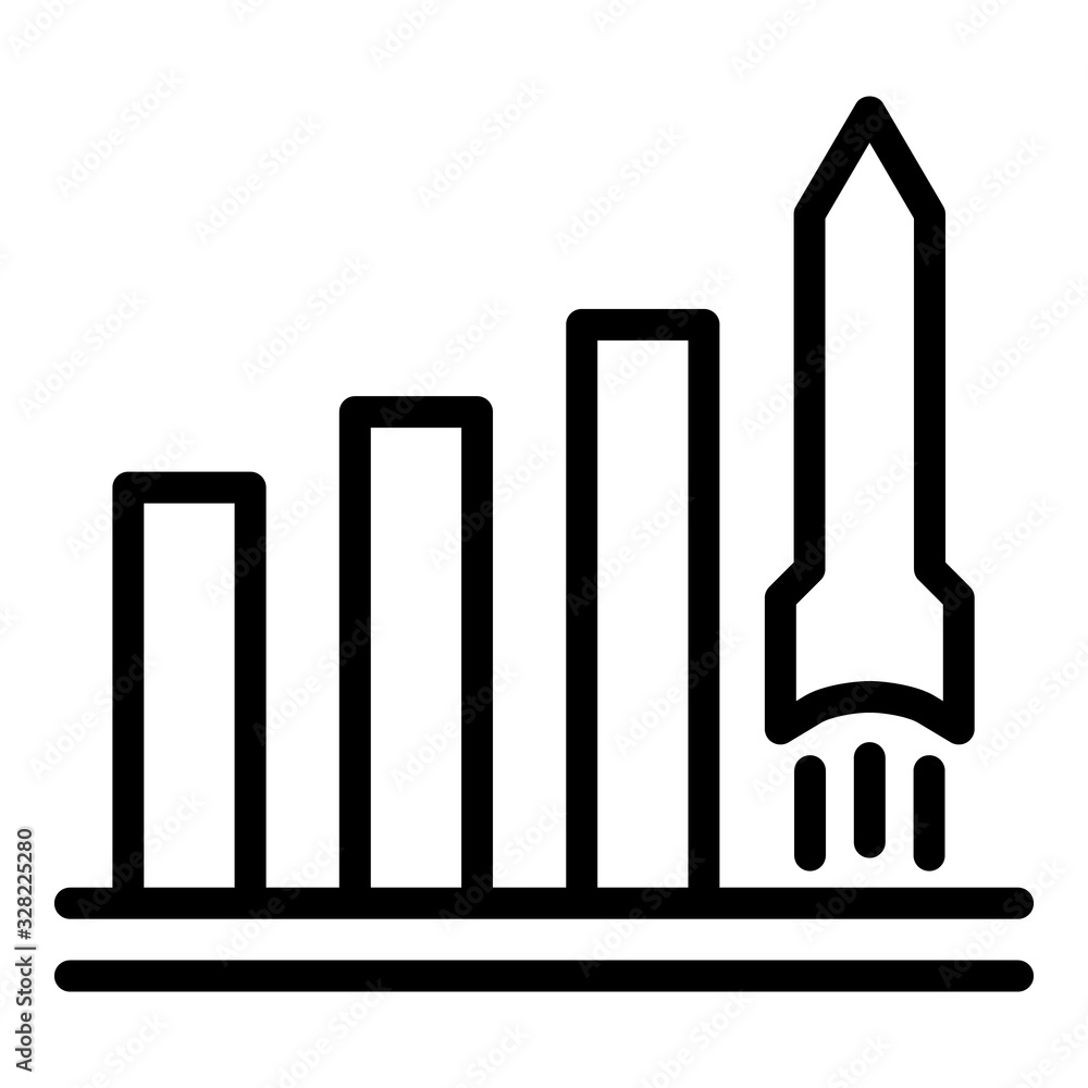 Poster business start up rocket icon. outline business start up rocket vector icon for web design isolated 