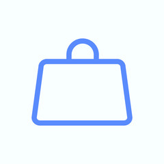 Shopping bag icon for the e-commerce website design. Round and thin vector illustration of the shopping basket. Blank shopping bag.