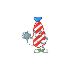 USA stripes tie mascot icon design as a Doctor working costume with tools