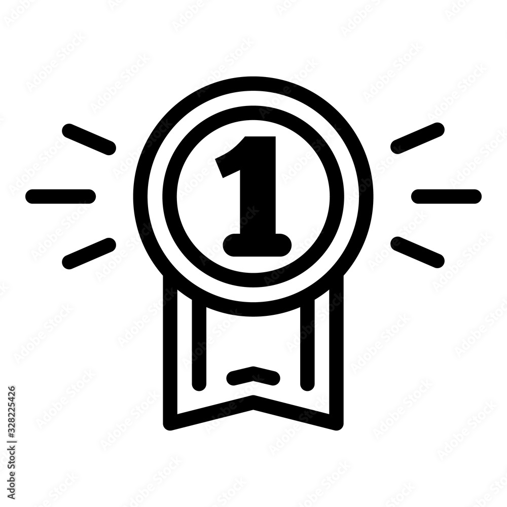 Poster first place emblem icon. outline first place emblem vector icon for web design isolated on white bac