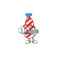 An attractive gamer USA stripes tie cartoon character design