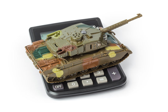 Calculator and toy panzer
