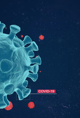 3D render of 2019-nCoV acute respiratory disease has been discovered first time in January 2020 in China town Wuhan. COVID-19	