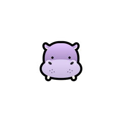 Hippopotamus Isolated Realistic Vector Icon. Hippo Head, Face Illustration Emoji, Emoticon, Icon