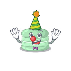 Funny Clown pistachio macaron cartoon character mascot design